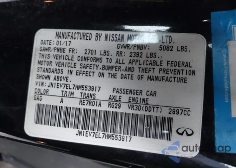 2017 Infiniti Q60 3.0T Sport из США, поврежденный, VIN JN1EV7EL7HM553917